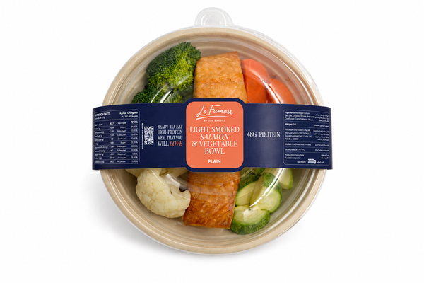 Ready to Eat - Light Smoked Salmon Plain Portion with Vegetable Bowl - 300g