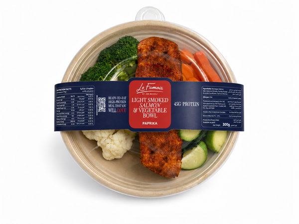 Ready to Eat - Light Smoked Salmon Paprika Portion with Vegetable Bowl - 300g
