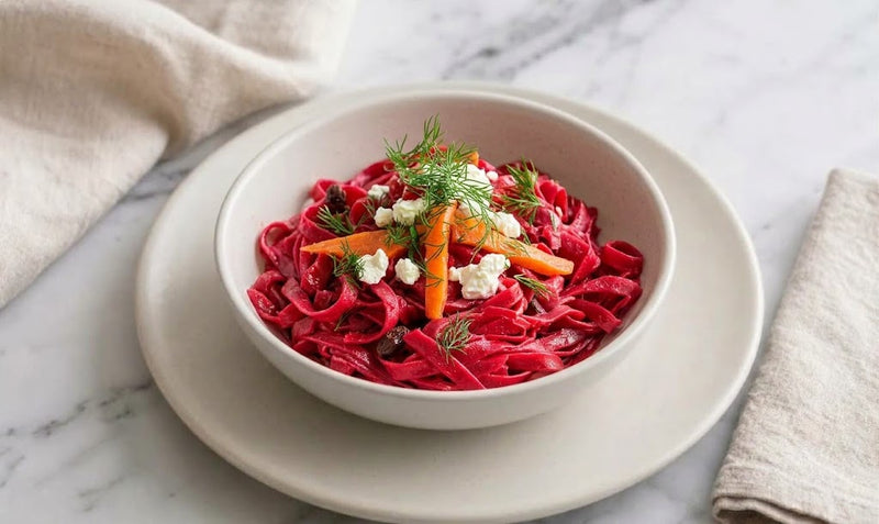 Creamy Pink Beet & Smoked Salmon Fettuccine