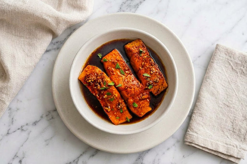 Honey-Garlic Glazed Salmon with Ginger-Sesame Bok Choy