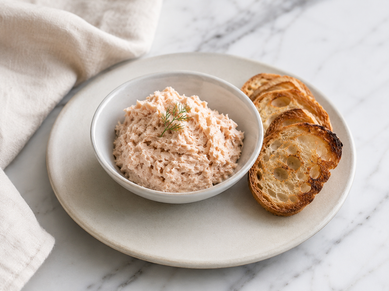 Salmon Rillettes with Toasted Crostini