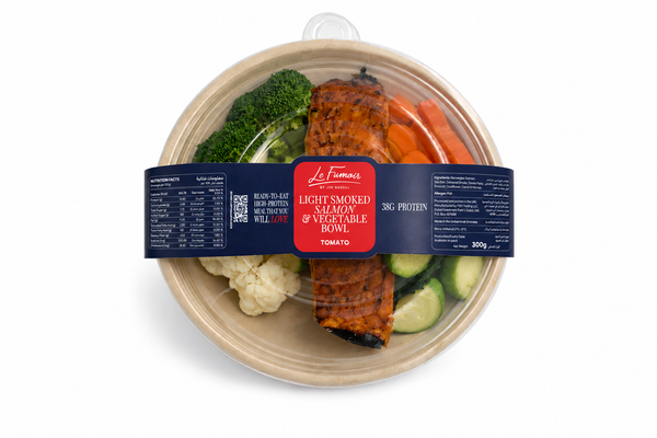 Ready to Eat - Light Smoked Salmon Tomato Portion with Vegetable Bowl - 300g